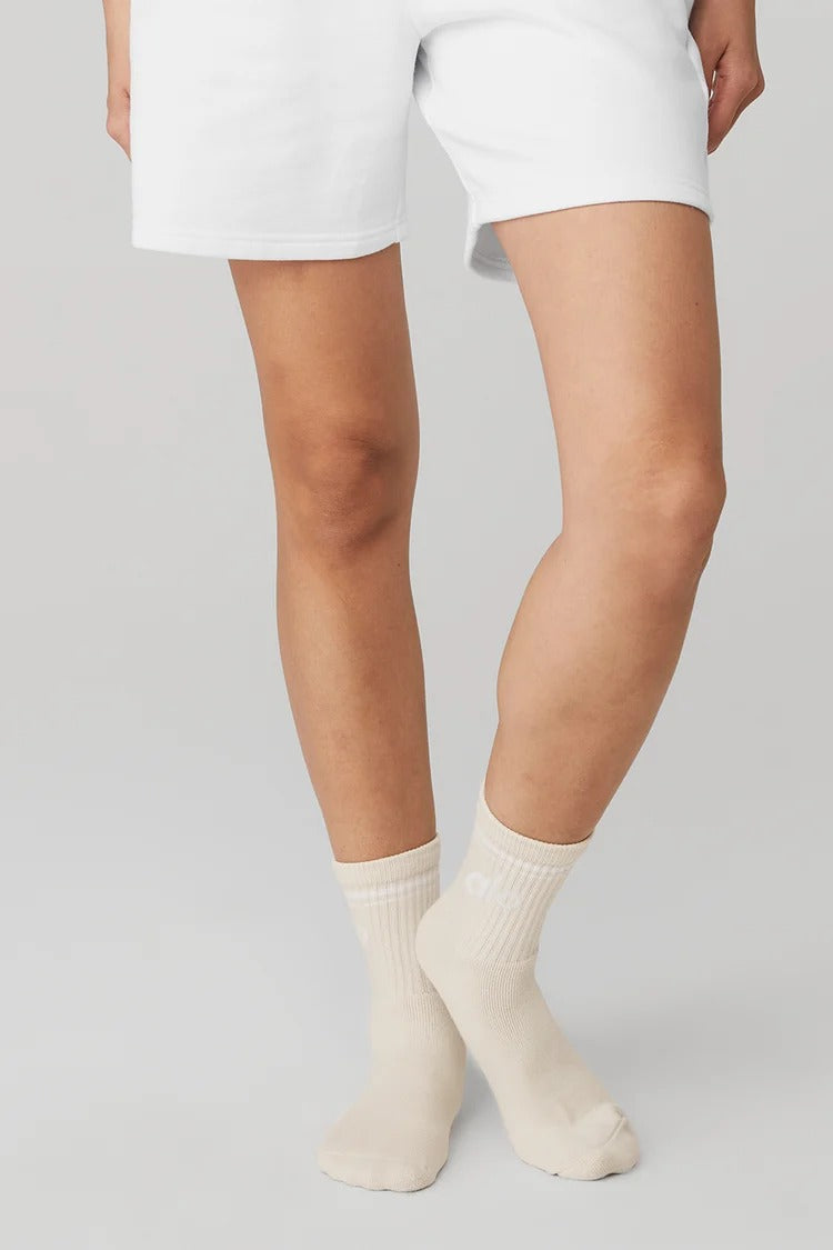 Chaussettes Double Ligne Écru