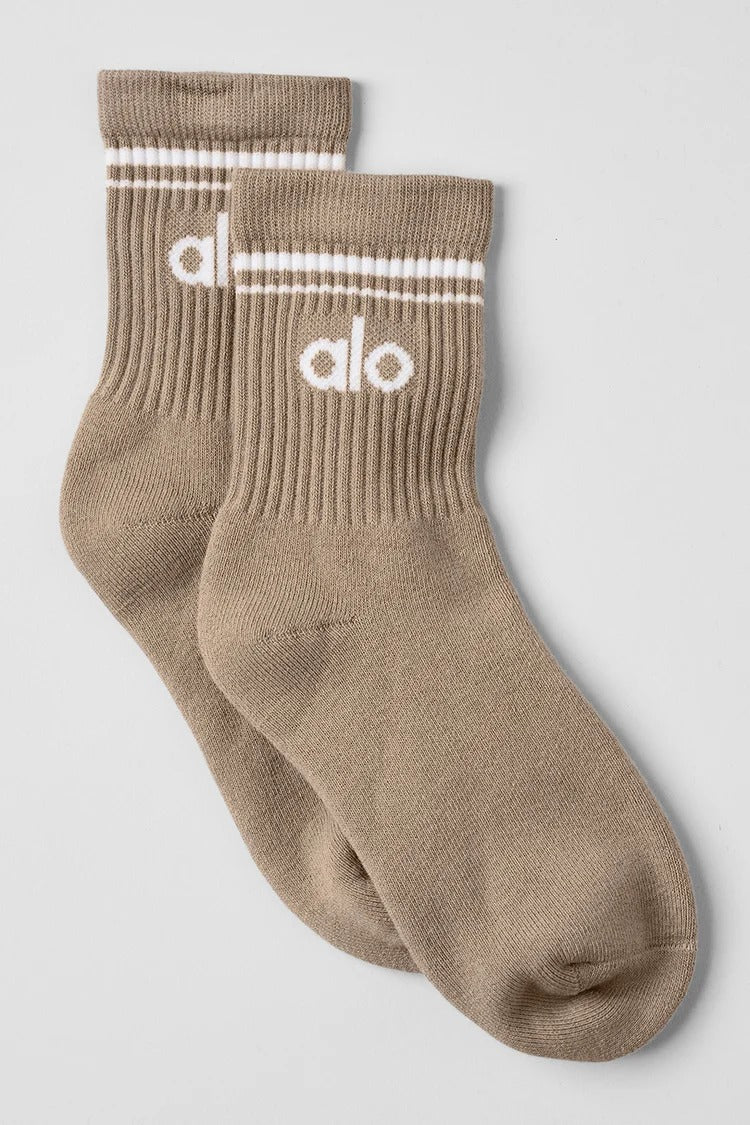 Chaussettes Double Ligne Taupe