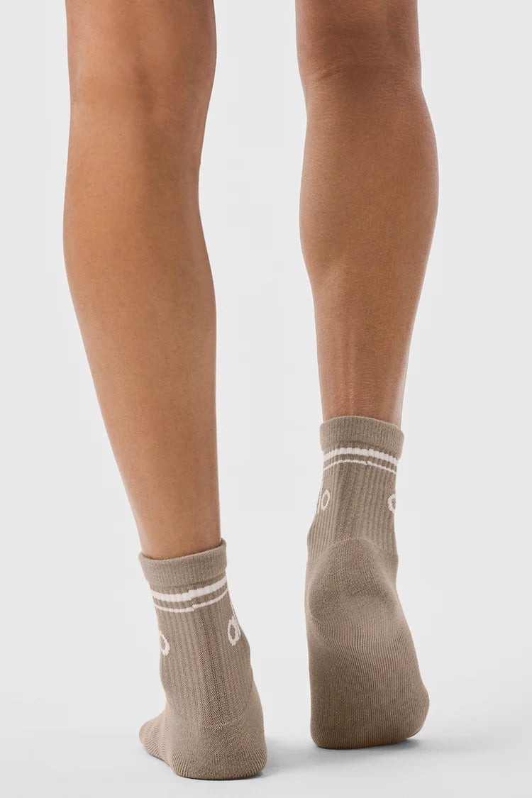 Chaussettes Double Ligne Taupe