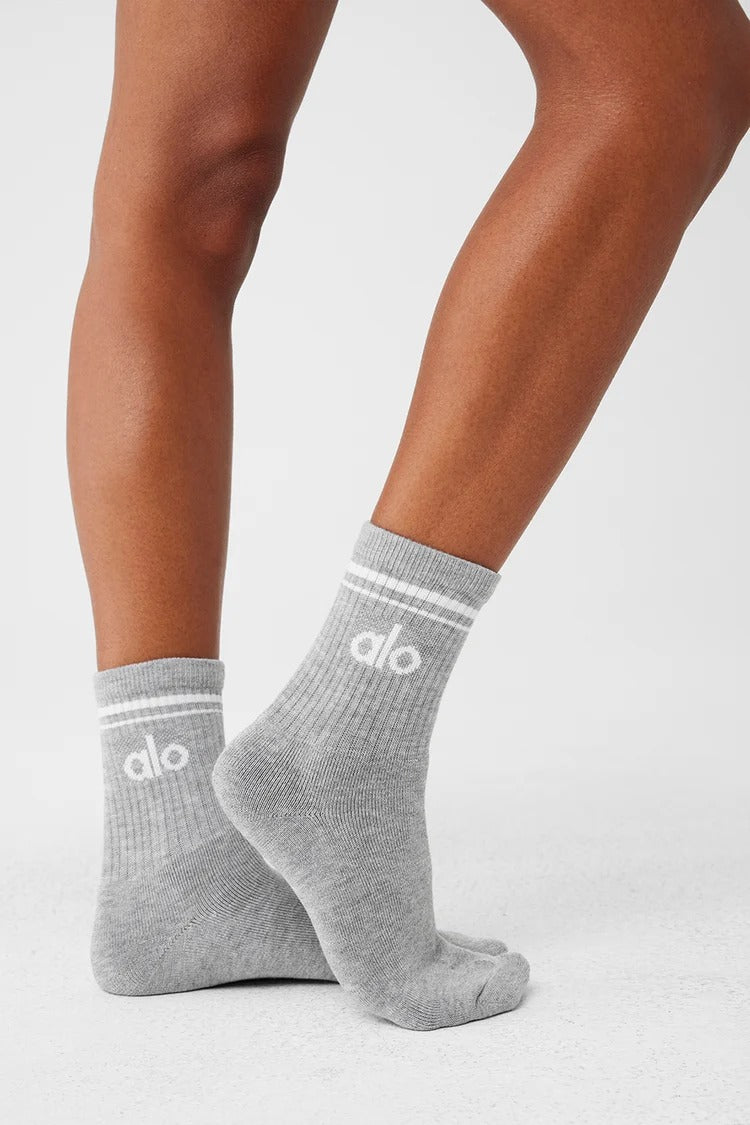 Chaussettes Double Ligne Gris Chiné