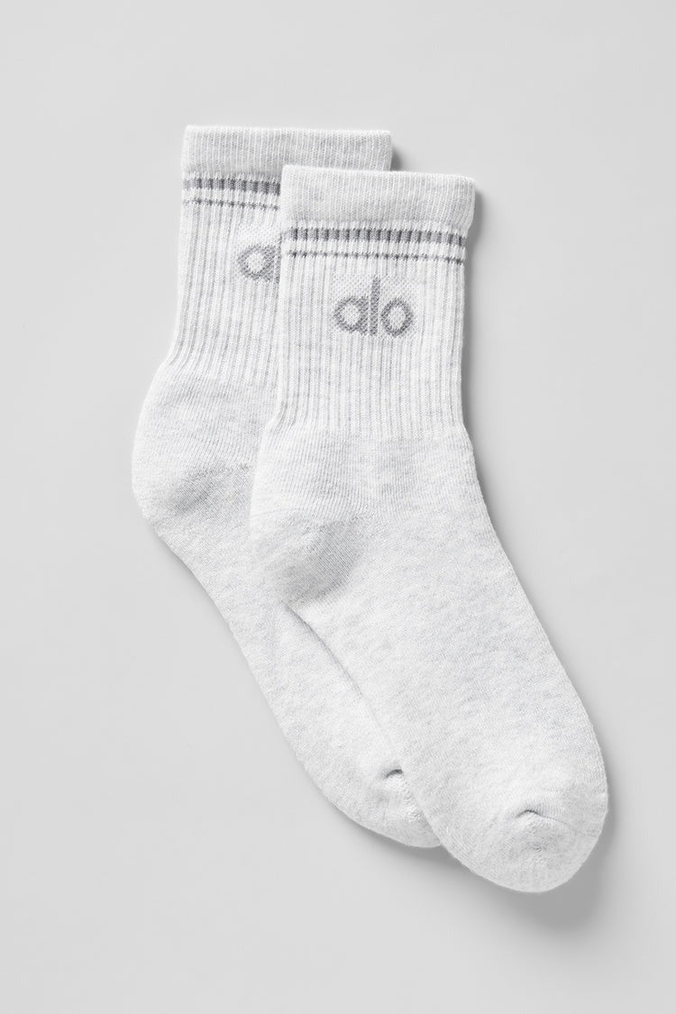 Chaussettes Double Ligne Gris Perle