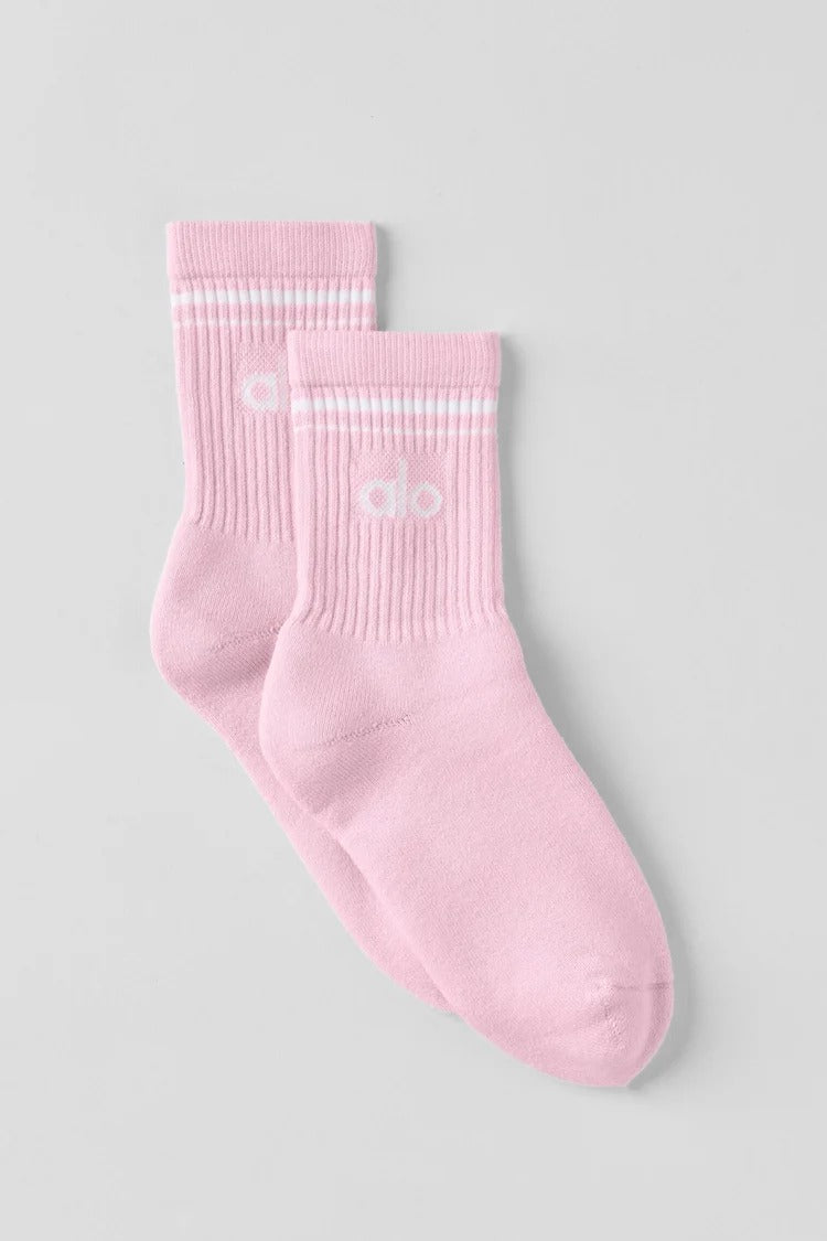 Chaussettes Double Ligne Rose Poudré