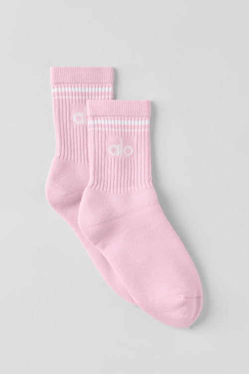 Chaussettes Double Ligne Rose Poudré